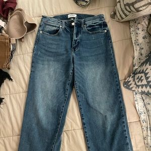 Raw hem cropped pistola jeans